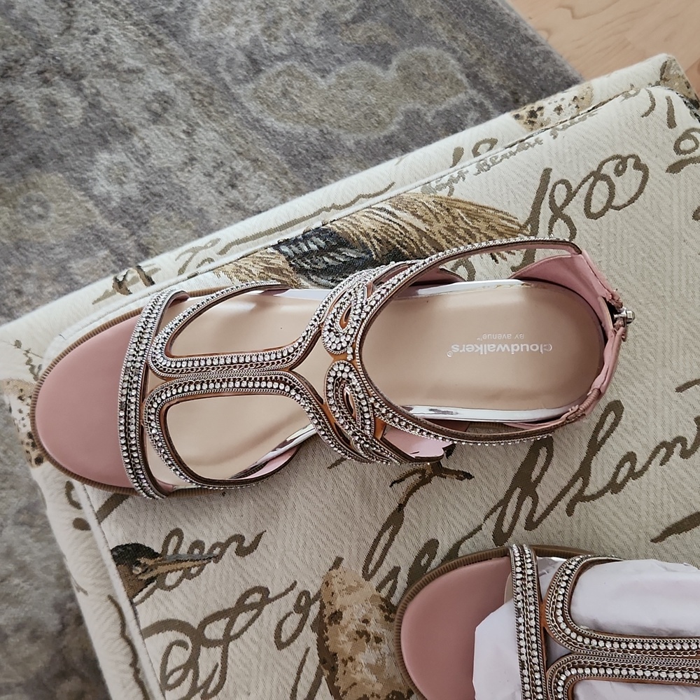 Plus Size Cloudwalker Wide Width Rinestone Sandals - image 7